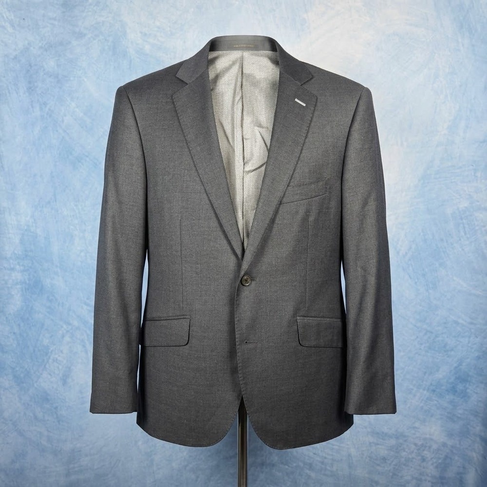 J. Hilburn Vitale Barberis Canonico Grey Wool Blazer Sport Coat Mens 41R